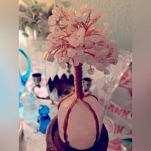 Rose quartz money tree/tree of life copper